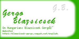 gergo blazsicsek business card